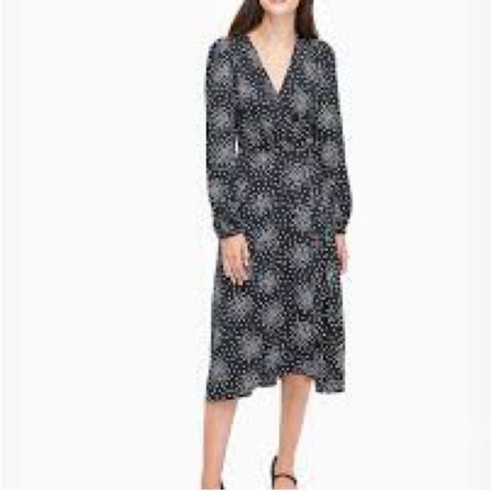 Kate Spade Black and light pink  Patterned Long Sleeve Dress size 12